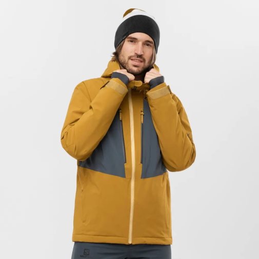 Yellow Salomon Highland Men's Insulated Jackets | IE MD0574